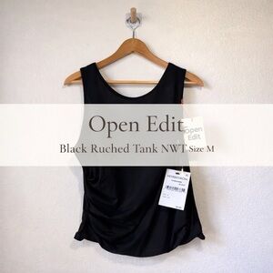 Open Edit Black Ruched Tank Top Size M NWT Nordstrom